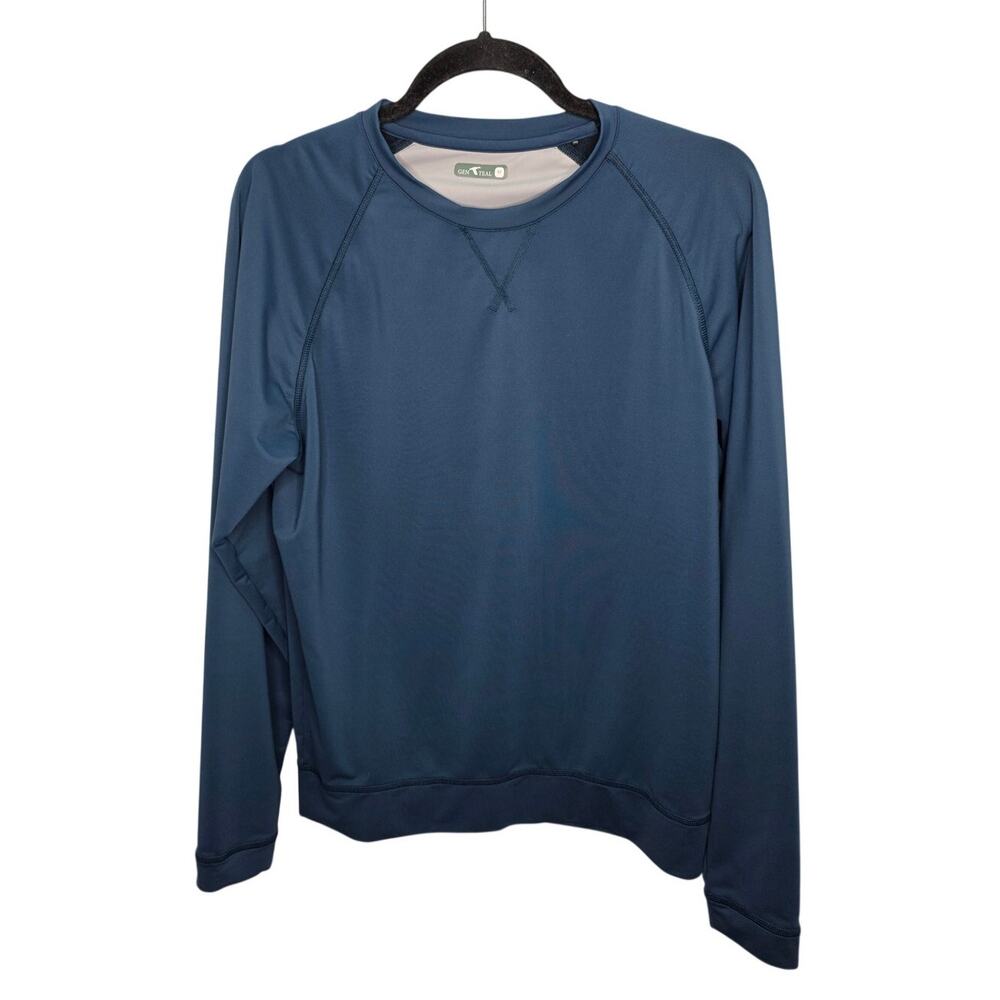 GenTeal Blue Long Sleeve Bamboo Blend Pullover Men's Casual Crewneck  Shirt M